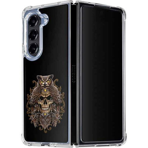 Skull and Owl by Sarah Richter Galaxy Z Fold5 5G Clear Case